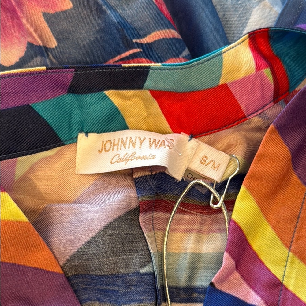 NWT Johnny Was Summer Days Maxi Kaftan Small/ Medium Floral Maxi Silk Boho - Picture 8 of 10